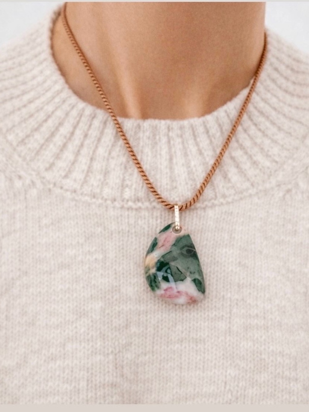 Melanie Auld Collected Luxe stone pendant in ocean Jasper